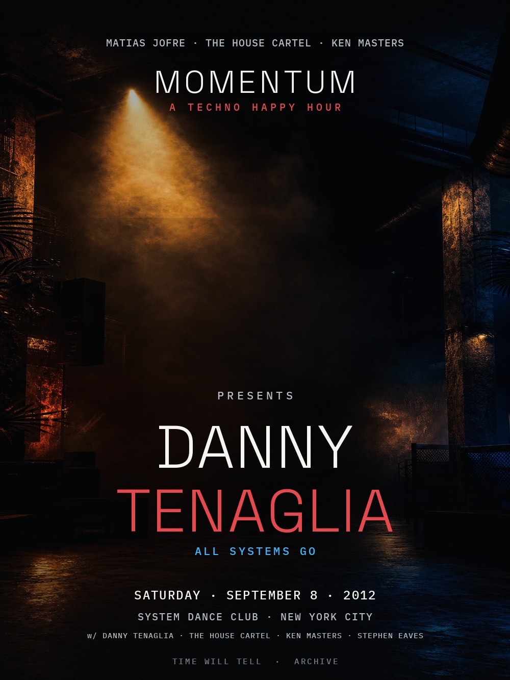 All Systems Go with Danny Tenaglia flyer